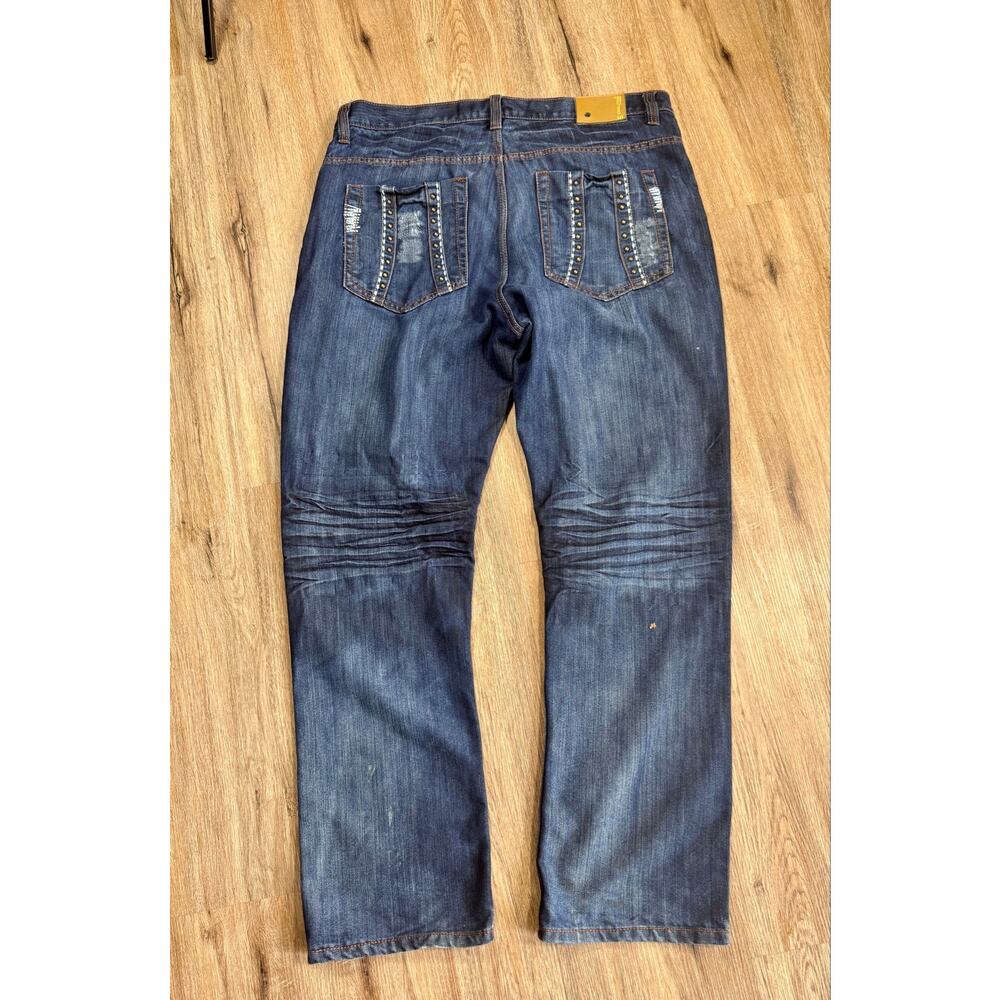 Evolution In Design Y2K Baggy Jeans Men’s 40x32 Distressed Studded Denim